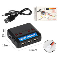 Chargeur de batterie USB 5 ports 3,7 V noir 5 emplacements pour cellules LiPo RC Chargeur électrique portable d'équilibrage de batterie