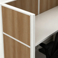 Poste de travail modulaire moderne avec cloison de bureau, bureau individuel avec meuble mobile, cadre en aluminium et panneau en bois