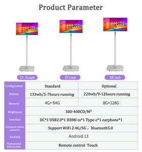 21.5 inch cảm ứng di động tương tác thông minh TV với 1920*1080 IPS màn hình cảm ứng xây dựng trong pin 8 + 128 gam kỹ thuật số biển hiển thị - Product Image 6
