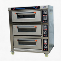 Four de boulangerie commercial en acier inoxydable à 3 niveaux et 6 plateaux pour la cuisson du pain et des gâteaux