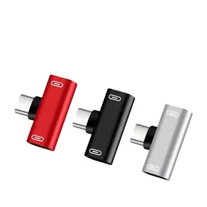 2 ב 1 USB C ספליטר סוג C זכר כפול סוג C נקבה אוזניות מטען מתאם ספליטר ממיר