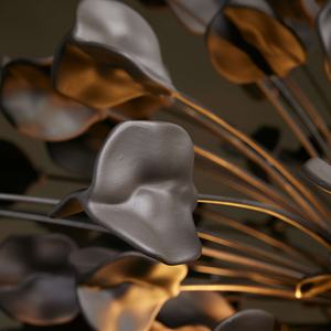 Kreative elegante organische handgemachte Ebenholz Keramik Blüten blätter Kronleuchter für Wohnzimmer Badezimmer bedeckt Patios - Product Image 4