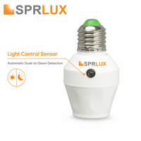 Contrôleur de lumière à base E27/E26 avec temporisation et interrupteur automatique 110-240V AC, en plastique, garantie 2 ans