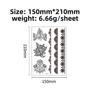 Adesivi per Tatuaggi Temporanei all'Ingrosso Hanna Lace Indian Religious Bridal Mandala con Trasferimento ad Acqua - Product Image 6