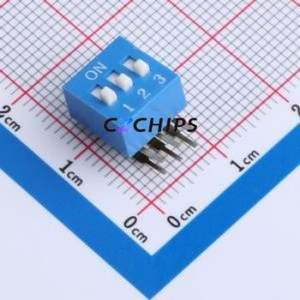 DA-3-B-T DIP Switch Through hole Component (THT),P=2.54mm Switch Piano Key Single Pole Single Throw 3 2.54mm - Product Image 1