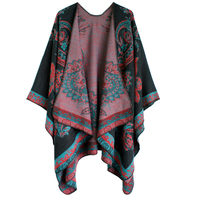 Châle d'hiver long pour femme, personnalisable, imprimé totem vintage, effet fausse fourrure cachemire, réversible, en acrylique, idéal pour les fêtes et banquets