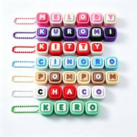 Personalized Logo Printing Plastic Cartoon Silent Keyboard Clicker Customized Keycap Hand Decompression Bag Charm Keychain