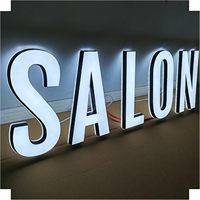 Enseigne lumineuse LED 3D personnalisée pour entreprise, en métal et acrylique, néon flexible, publicité rétroéclairée, enseigne illuminée avec design personnalisé