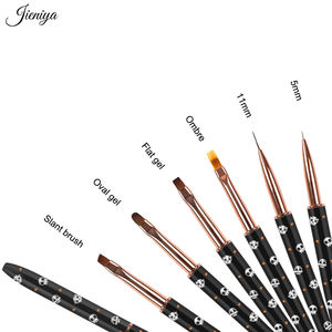 Ensemble de pinceaux à ongles pour nail art, motif crâne style <span class=keywords><strong>Halloween</strong></span>, manche en métal noir, pour peinture de lignes et de rayures, plusieurs tailles - Product Image 2