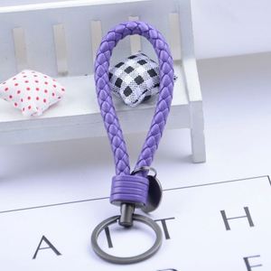 Accessoires pour hommes personnalisés, porte-clés en cuir véritable noir tressé de haute qualité, porte-clés avec logo pour femmes, pour la promotion d'entreprise - Product Image 6