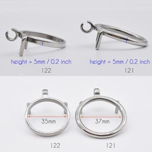 Çift Penis yüzükler horoz kilit erkek bekaret kafes paslanmaz çelik esaret cihazı kısıtlama seks oyuncakları 18 eğitim iç<span class=keywords><strong>in</strong></span> - Product Image 3
