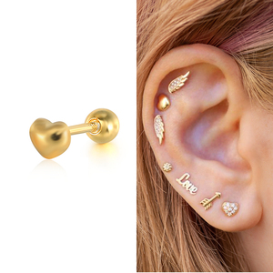 Boucles d'oreilles spirales en forme de cœur lisse géométrique INS en argent sterling S925 plaqué or 18 carats, vente chaude transfrontalière - Product Image 5