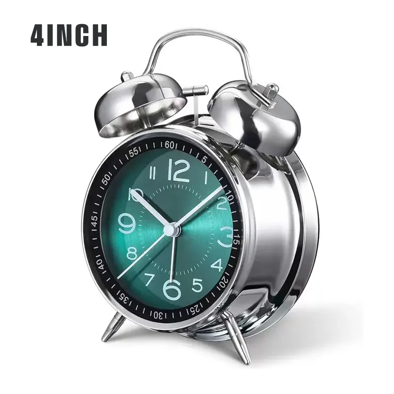 Competitive Price Novelty Metal Desk Clock 4 Inch Table Alarm Clock