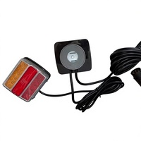 Kit de feux arrière magnétiques pour remorque, 2 pièces, lentille ambre rouge, LED haute puissance 3000 lumens, feu stop, clignotant, faisceau de câblage, prise