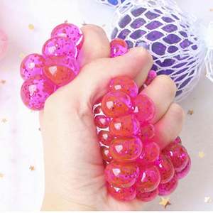 2025 Hot Toys Stress Relief Grape Squishy Slime <b>Squeeze</b> <b>Ball</b> Soft Toy PVC Silicone Kids' Product - Product Image 3