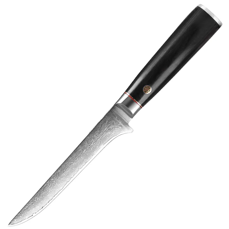 6 icnh kemiksi saplı bıçak VG10 67 katmanları şam süper çelik dövme esnek fileto bıçaklar tam Tang mutfak bıçakları