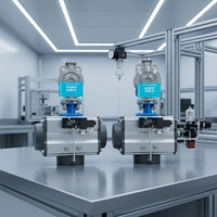 Válvula de mariposa SS304 CF8 con actuador, oblea de cuerpo concéntrico/excéntrico/LT/conexión de brida para medios de agua