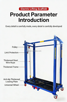 Plateforme élévatrice électrique pliable pour échafaudage 2M 6M 12M, élévateur d'échafaudage électrique automatique mobile pliable avec roues