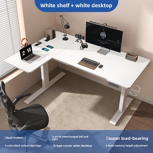 Bureau d'angle moderne en L à double moteur électrique, 1400*1100mm, avec plateau MDF et panneaux interchangeables gauche/droite, pour OEM - Product Image 6