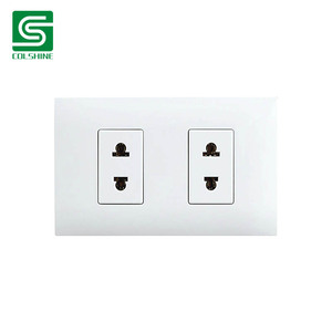Tomacorriente de Pared de Dos Tomas y Dos Pines con Placa Frontal - Product Image 3