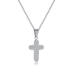 Wholesale Minimalist Jewelry <b>Cross</b> Necklace Stainless Steel Cute Zircon <b>Cross</b> Pendant Necklace - Product Image 4