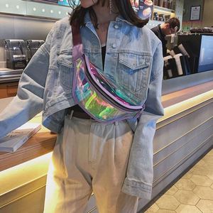 Transparent PVC Laser Ladies Fanny <b>Pack</b> Fashion Holographic Crossbody Waist Bag for <b>Women</b> - Product Image 3