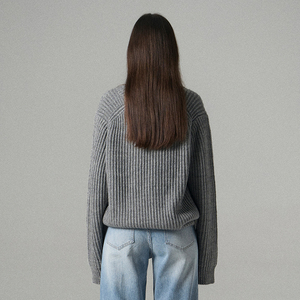 <span class=keywords><strong>Pull</strong></span>-over ample et épais en laine mélangée pour <span class=keywords><strong>femme</strong></span>, style <span class=keywords><strong>vintage</strong></span> américain - Product Image 6