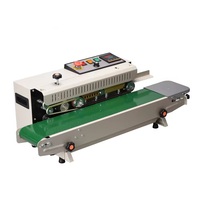 Machine de scellage thermique automatique FR-770, scelleuse à bande horizontale avec alimentation par convoyeur pour l'emballage de sacs en plastique, aluminium et papier kraft