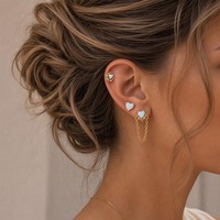 JUSN0VA Vente en gros de boucles d'oreilles en or 18K PVD, ensemble de boucles d'oreilles avec CZ violet, imperméables, hypoallergéniques, résistantes à la décoloration, pour femmes, OEM ODM