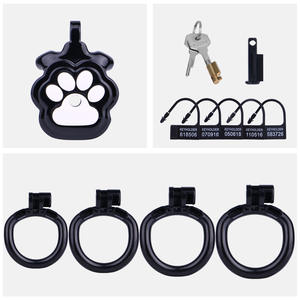 Jaula de Castidad de Resina con Diseño de Pata de Gato Rosa, Dispositivo de Castidad para Hombres, Jaula para Pene Cómoda para Principiantes, para BDSM y Crossdressing - Product Image 6