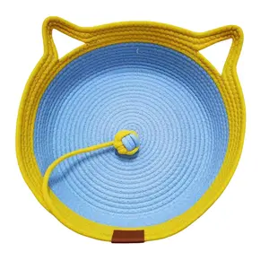 Source Factory Hot Selling New Small Pet Circular Hand Grass Rope Nest Pet House Cat Nest All-season Universal Cat Dog Beds