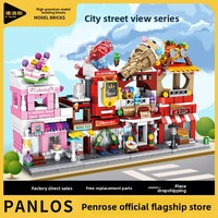 657004-657047 Modelo de Escena Urbana de Plástico, Bloques de Construcción de Piezas Pequeñas, Juguete DIY para Niños y Niñas, Mini Castillo de Juguete, 100-400 Piezas