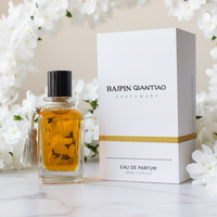 Nuevo Diseño, Botella de Perfume de Vidrio Transparente de Lujo con Pulverizador y Tapón Negro Redondo, 30ml 50ml 100ml, con Caja