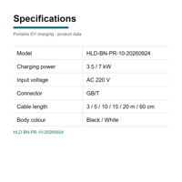 Pengisi Daya EV Portabel 3.5kW GB/T Charging Gun Home EVSE Energi Baru