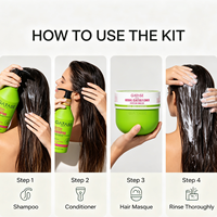 Paket Perawatan Rambut Herbal Bunga Kaktus Private Label, Kondisioner, Krim Perawatan Intensif, Perbaikan Rambut, Kualitas Salon
