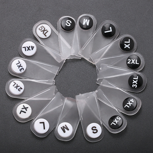 Étiquettes de taille en plastique personnalisables avec lettres en nylon gaufrées pour vêtements, chaussures, sacs - Product Image 1