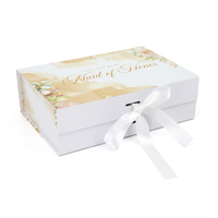 Boîte en papier magnétique blanche de luxe recyclable personnalisée perruques vêtements chaussures boîte cadeau magnétique pliante boîtes en papier d'emballage avec ruban