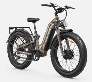 Nueva Bicicleta Eléctrica de Carreras con Doble Motor de 3500W, 200NM, Fibra de Carbono, 8 Velocidades, Pedales Ordinarios, para Adultos, 105 Millas de Autonomía, Suspensión Completa, 26*4'' - Product Image 5