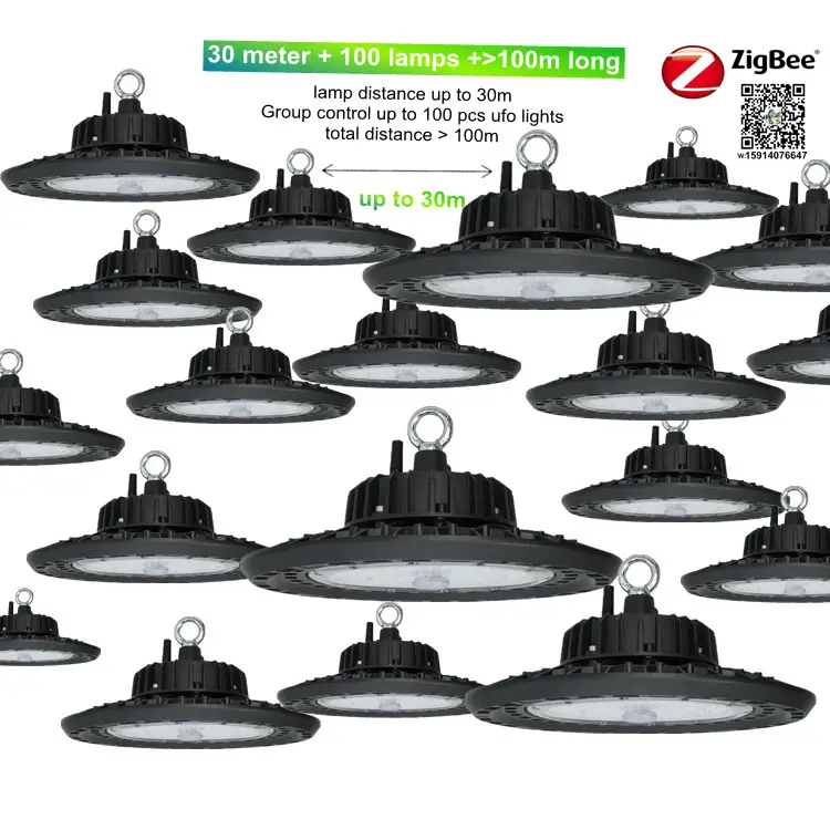 Tuya zigbee lâmpada led de alta potência, escurecimento, alta potência, 150w, 200w, à prova de choque, luminárias de led inteligentes