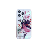 Nouvelle coque de téléphone en film double face avec bouton métallique, motif dessin animé Demon Slayer, anti-lumière bleue, pour iPhone 17 Pro Max 16 11 XS, coque arrière IMD
