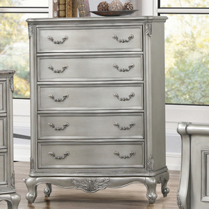 Juego de Muebles de Dormitorio con Cama Tapizada, Cómoda, Mesita de Noche y Cajonera con Decoración Ornamental - Product Image 3