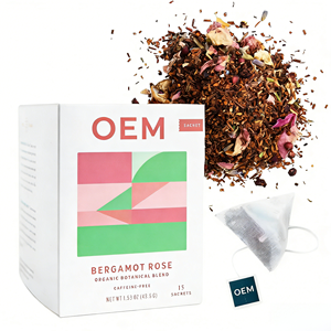 Thé aux herbes biologique OEM à la bergamote et à la rose - Mélange botanique sans caféine en sachets 50g Floral & Citrus Aliment santé de qualité alimentaire - Product Image 1