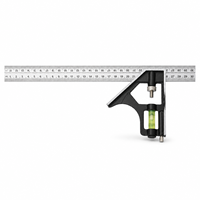 HEHE Règle combinée industrielle en acier inoxydable et alliage de zinc 12''/300MM, personnalisable OEM, outil multifonctionnel pour mesurer les angles