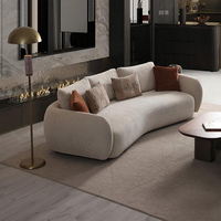 Ensemble de canapés modulaires haut de gamme en tissu blanc, personnalisable, de style italien moderne, pour salon, appartement et centre commercial