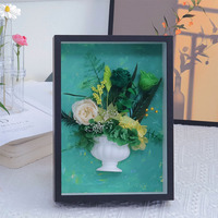 Boîte à ombre carrée pour rose éternelle 3D, arrangement floral, thèmes multicolores, décoration intérieure, Fête des Mères, Saint-Valentin