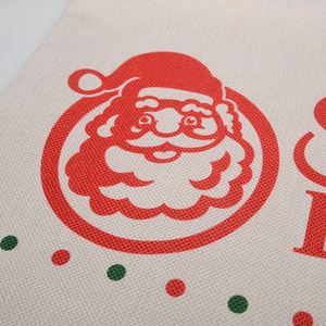Sac de Noël classique en lin avec cordon de serrage, grand sac cadeau écologique pour le Père Noël, vente chaude - Product Image 4