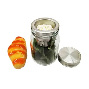 Groothandel Mul Functie Roestvrij Staal Zilveren Salade Deksel Voor 70 86 Brede Mond Mason Pot