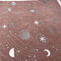 Nappe murale en velours argenté à phases lunaires célestes, nappe d'autel écologique en velours, design personnalisé pour autel
