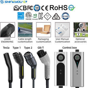 Vente en gros uniquement - Chargeur mural certifié Shineyou <span class=keywords><strong>Wallbox</strong></span> <span class=keywords><strong>pour</strong></span> <span class=keywords><strong>Tesla</strong></span> Type1 Type2 Gb T avec protection contre la surchauffe IP67 CE RoHS - Product Image 2