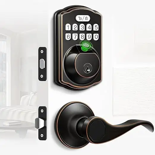 Keyless nhập khóa cửa, bàn phím điện tử chốt cửa phía trước khóa thiết lập với xử lý, ngón tay in khóa cửa